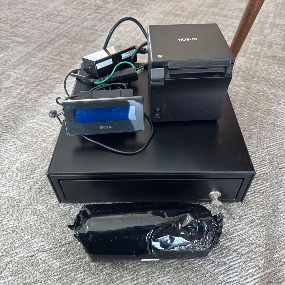 EPSON サーマルプリンターとLCDディスプレイ、キャッシュドロアーセット