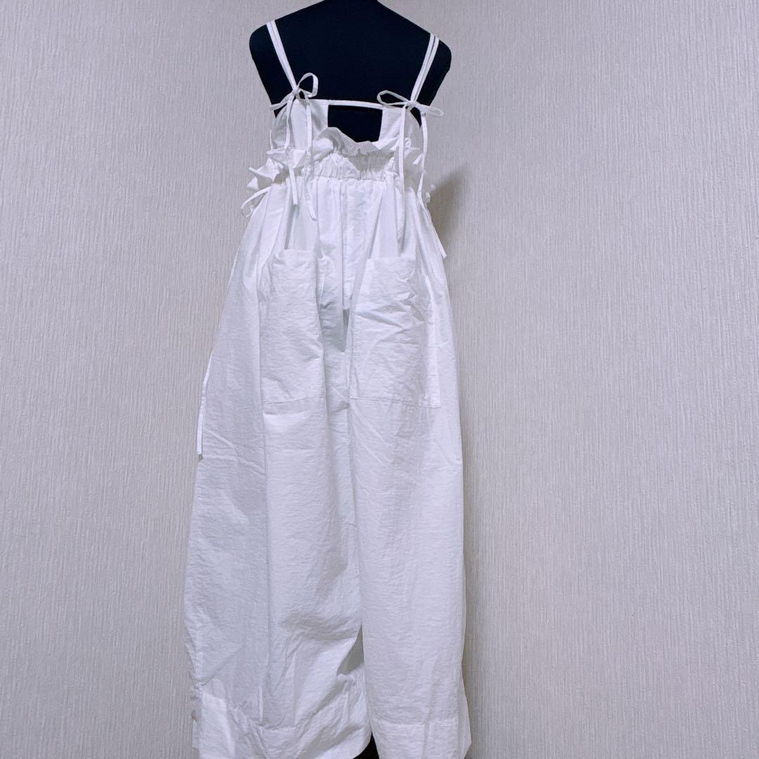 【美品】メゾンスペシャル　ボリュームバルーンロンパース　ホワイト　サロペット