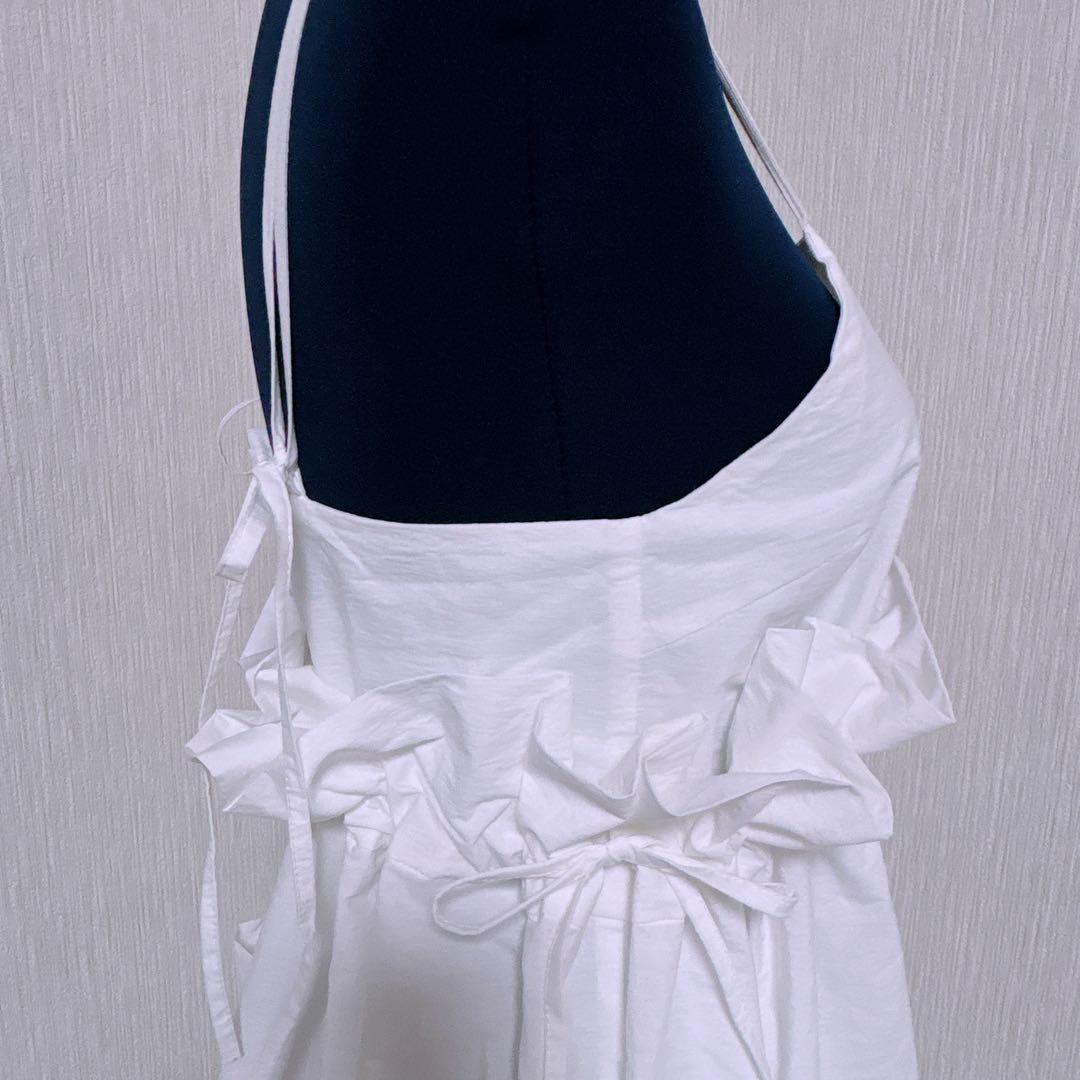 【美品】メゾンスペシャル　ボリュームバルーンロンパース　ホワイト　サロペット