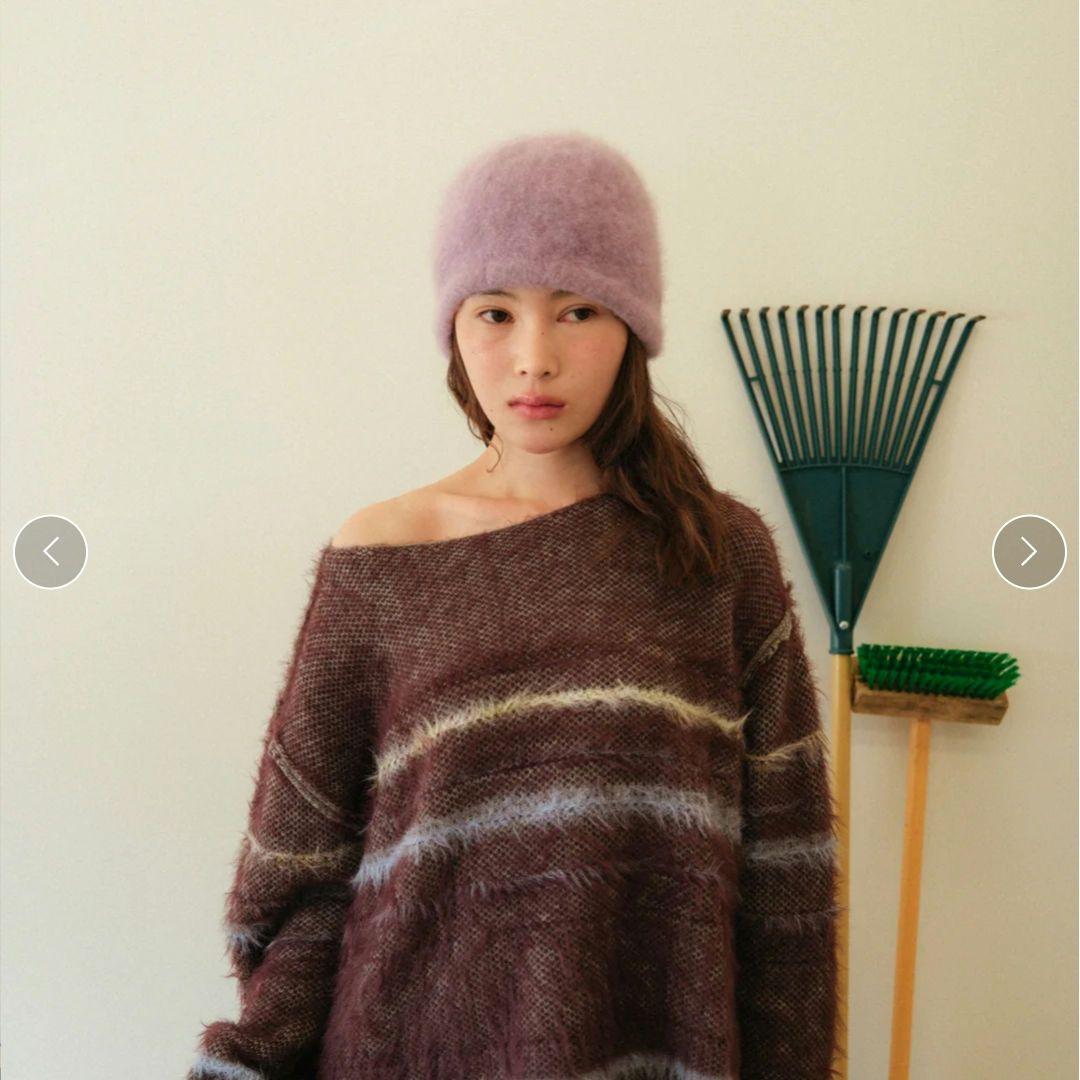 PAMM パム フレットボーダーニット ブラウンブルーライン