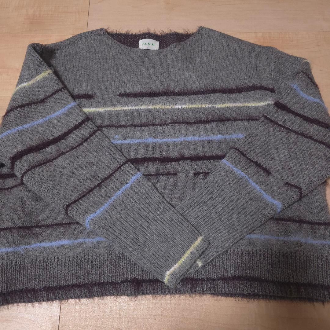 PAMM パム フレットボーダーニット ブラウンブルーライン