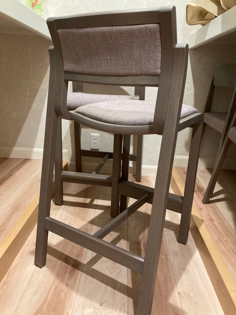 アルフレックス　カウンターチェア　グレー 布製クッション ハイチェア