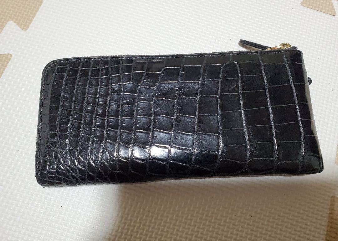 ナイルクロコダイル L字ファスナー 長財布 メンズ・レディース 本革 スリム