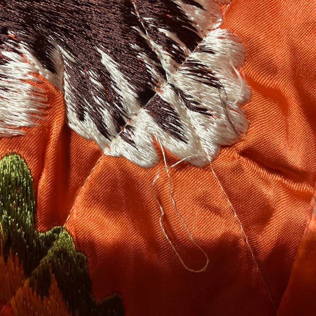 スカジャン　刺繍　ヴィンテージ　サテン　虎　鷲　リバーシブル