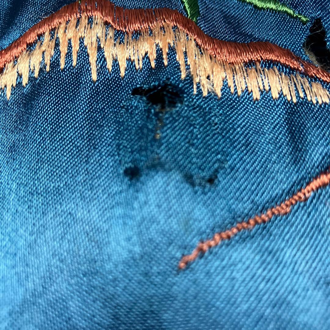 スカジャン　刺繍　ヴィンテージ　サテン　虎　鷲　リバーシブル