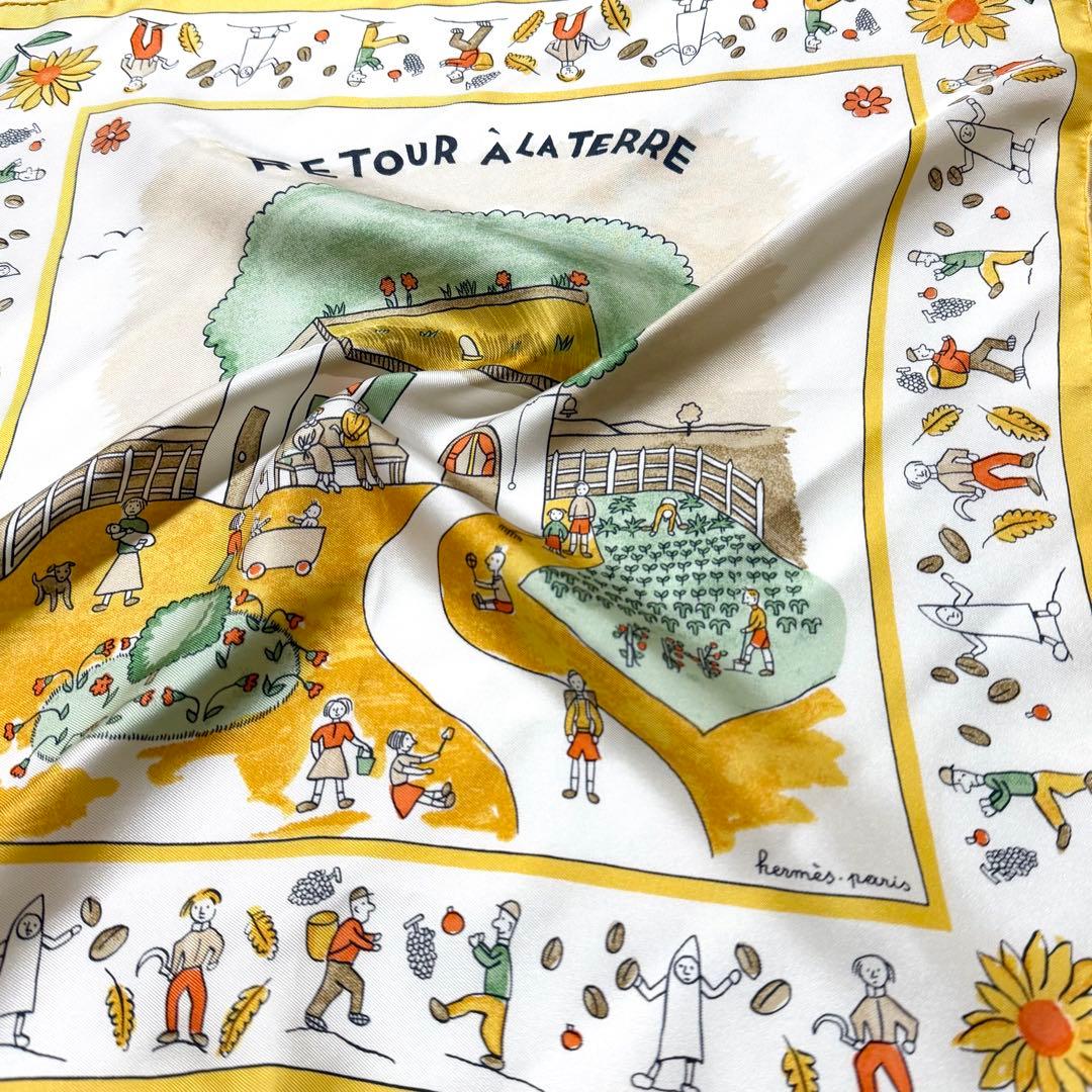 エルメス HERMES スカーフ　カレ45 ガヴロッシュ　故郷に帰る