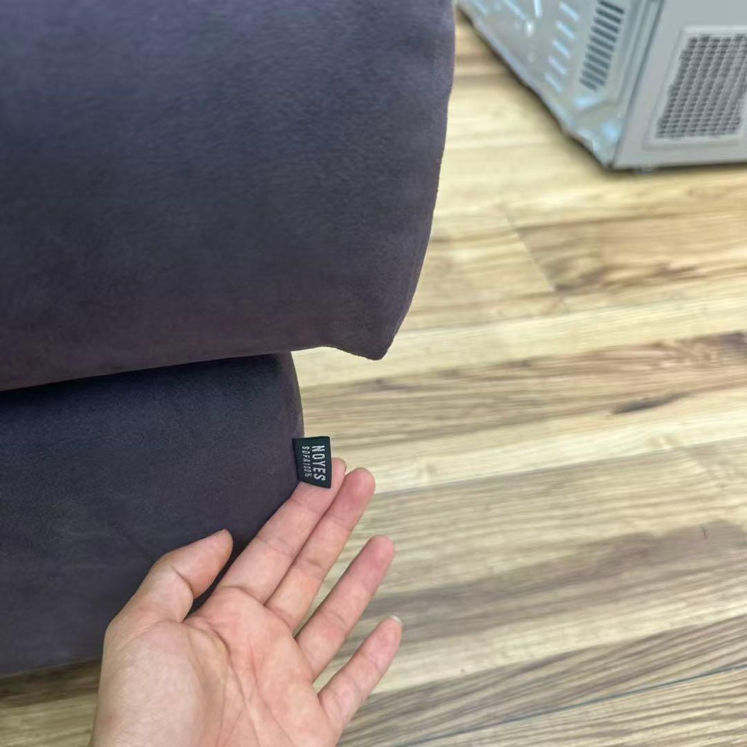 NOYES 2人掛けソファー　レア色　紫　布製　カウチソファー　オットマン付き