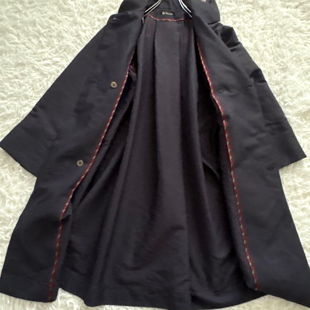 【MI.YA.CO】トレンチコート　レディース　ウエストリボン　濃紺　Fサイズ