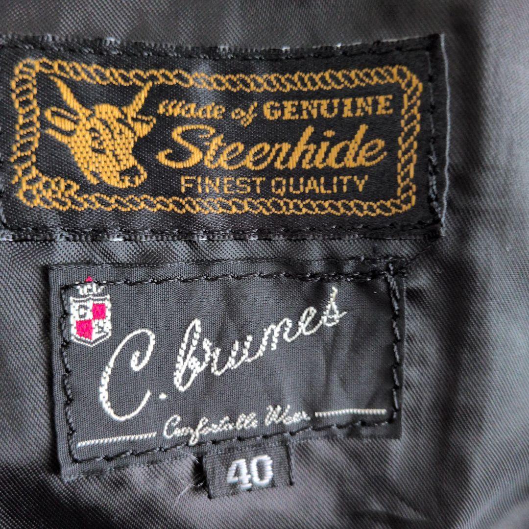 C.brumesシーブリュームス　ステアハイドレザーテーラードジャケットLサイズ