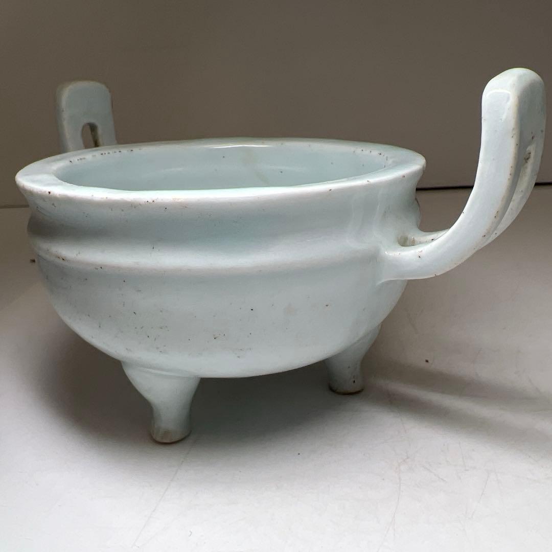 李朝　青白磁香炉　幅約18㎝　東Y8-0203②タサオ