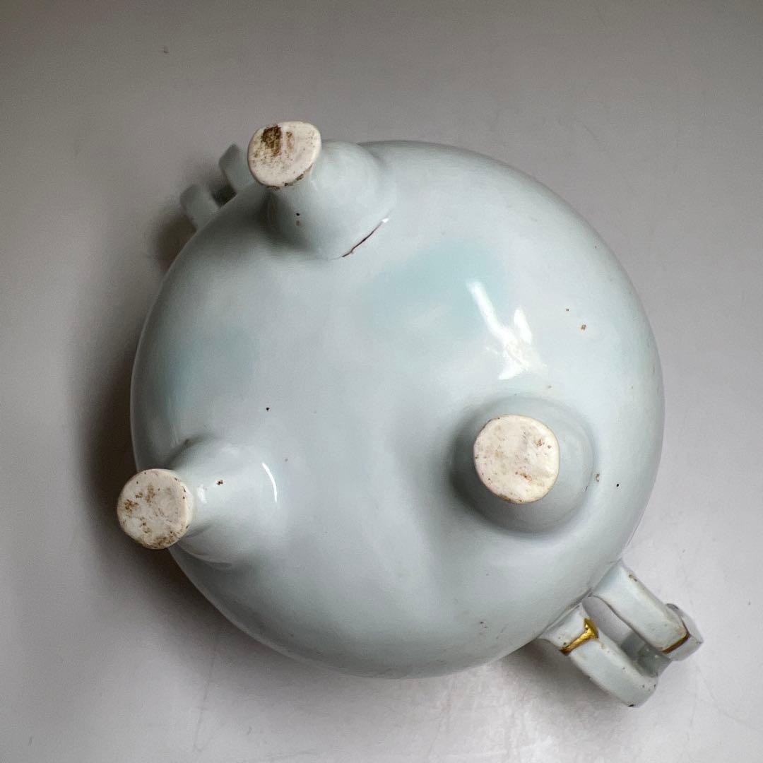 李朝　青白磁香炉　幅約18㎝　東Y8-0203②タサオ