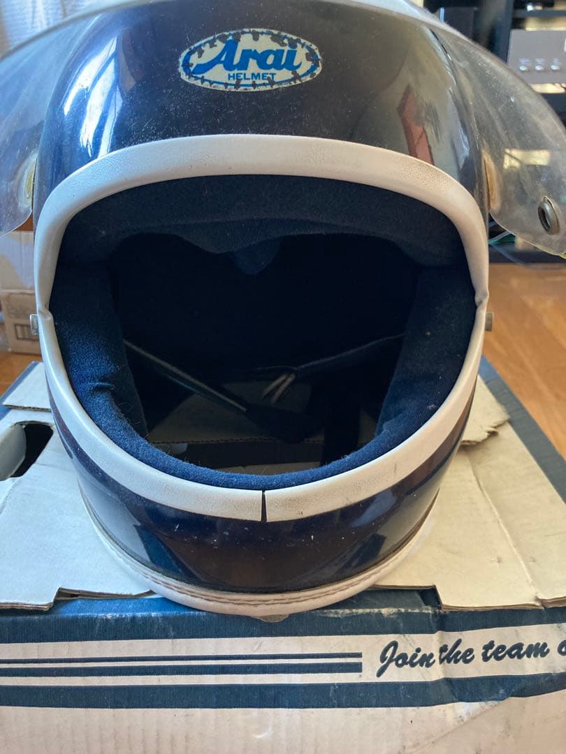 【新井広武】Arai フルフェイス ビンテージ ヘルメット 当時物 アライ　箱付