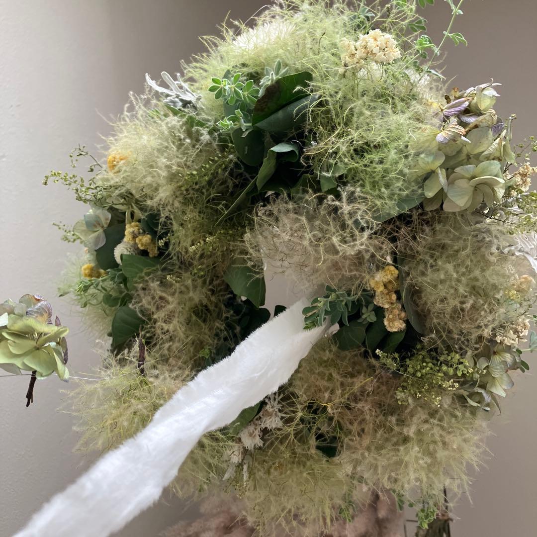 スモークツリー とイエローのフライングリースクラスペディア　貝細工　紫陽花