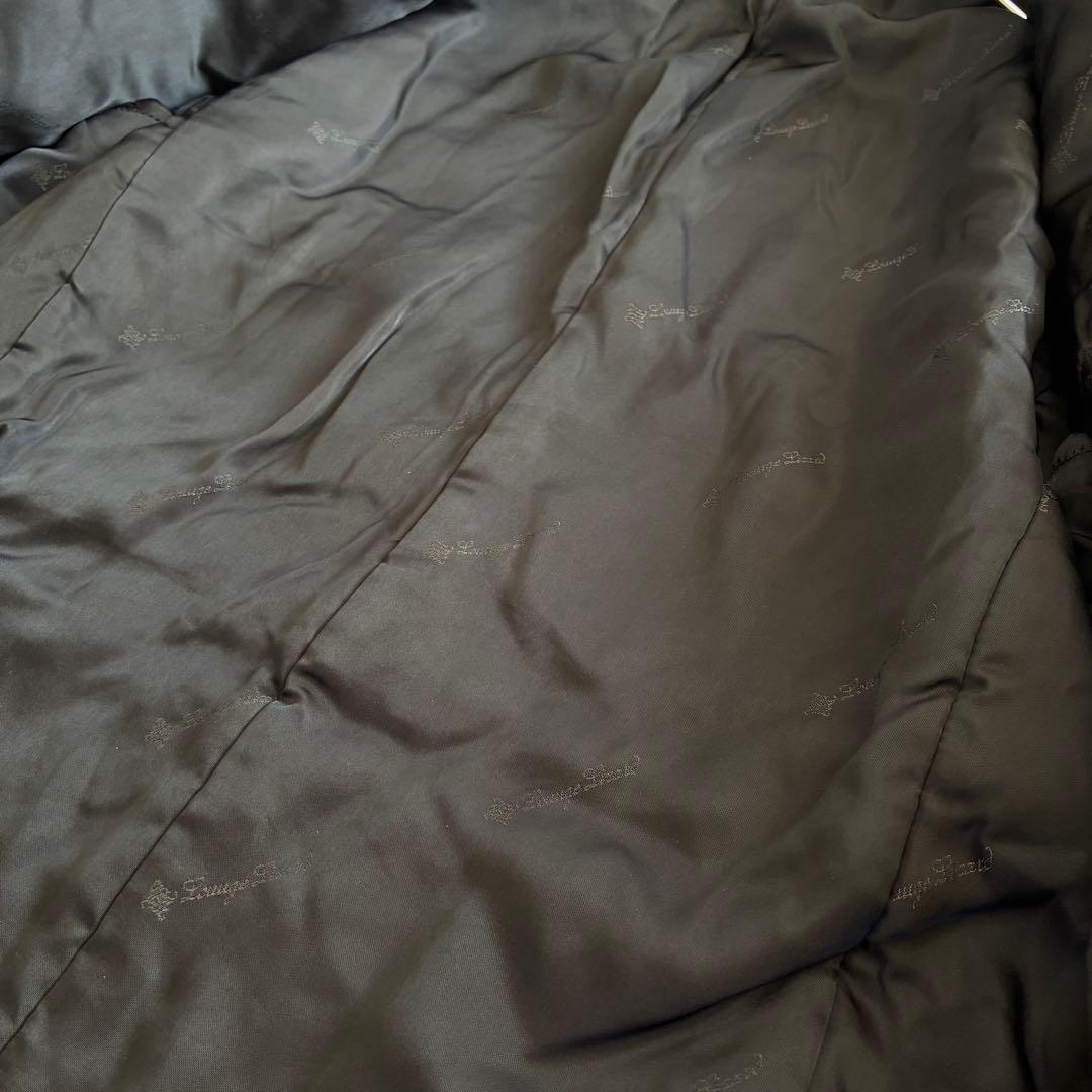 ラウンジリザード ロングコート L 黒 ウール チェスター 希少