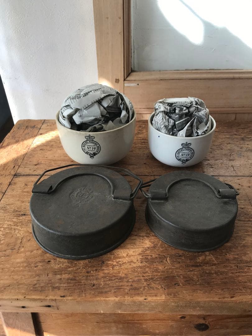 激レア　ふた付　陶器　プディングボウル　2個セット