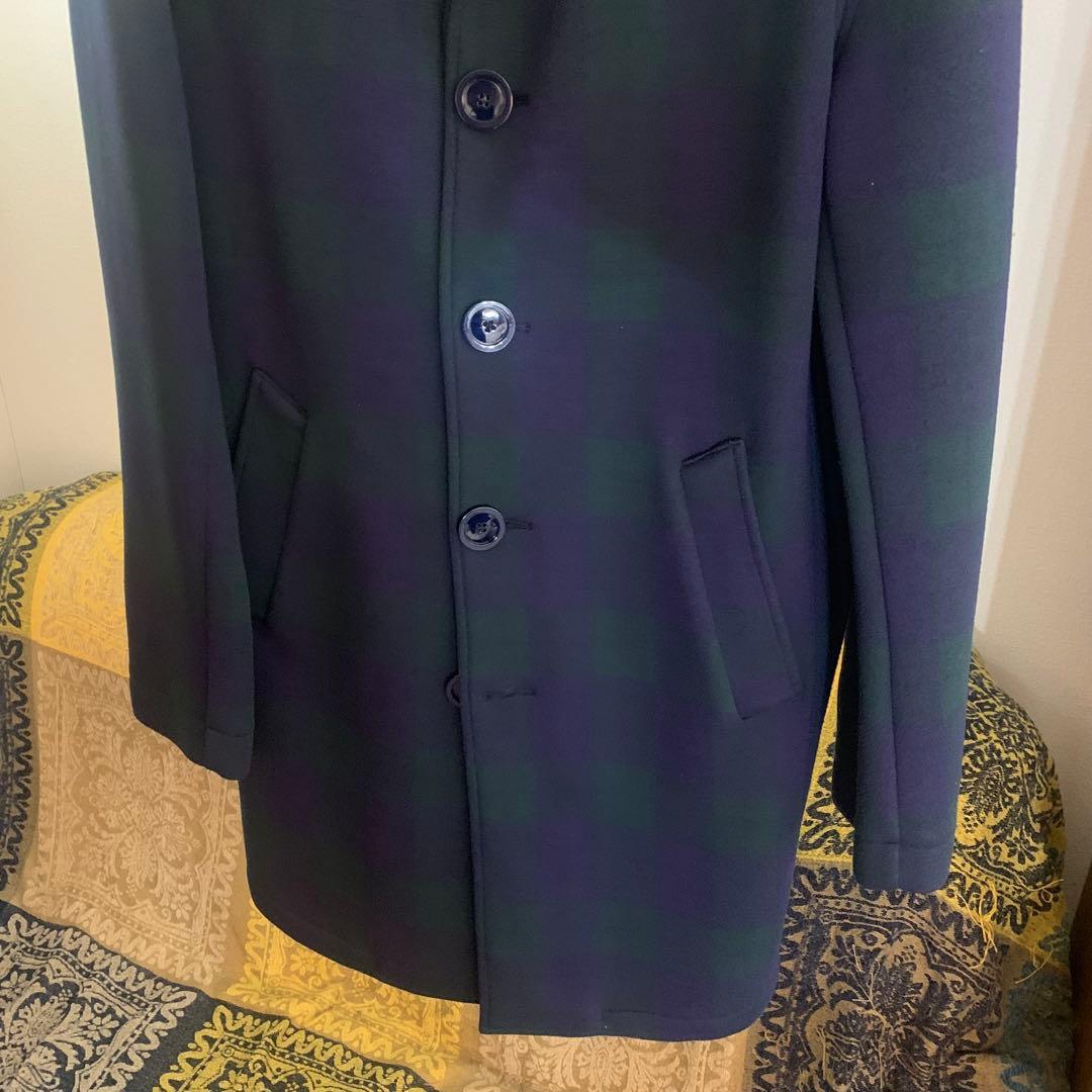 HYDROGEN【極美品】タータンチェックコート ボンディング加工 ハイドロゲン