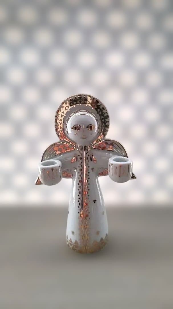 ビヨン・ヴィンブラッド 天使型キャンドルホルダー 陶器製