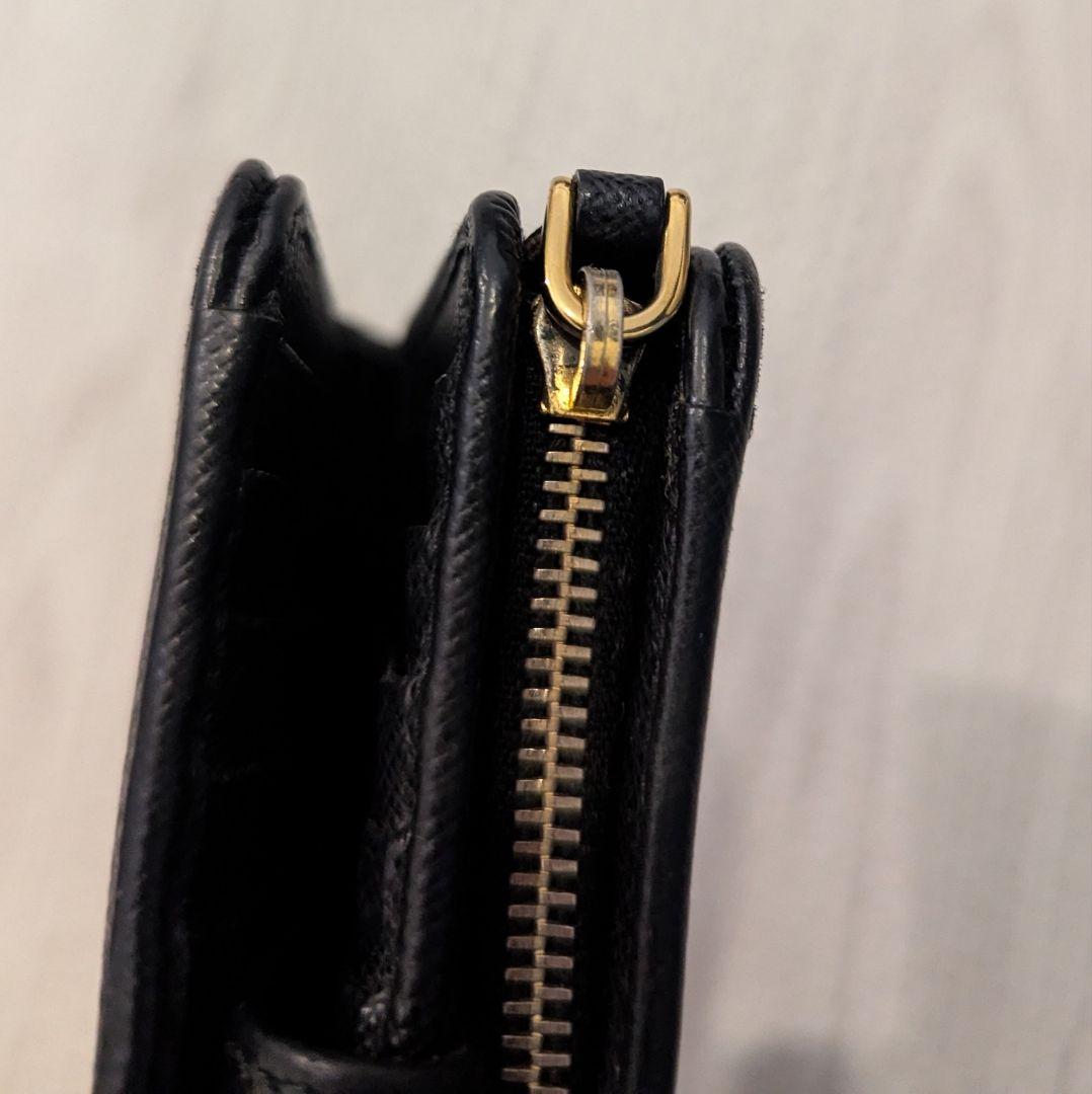 PRADA サフィアーノ 二つ折り財布 黒 1ML225 ギャランティ付