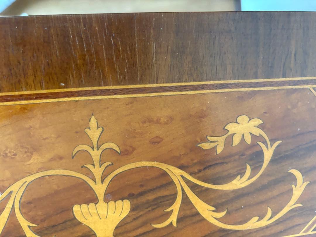 アンティーク イタリア ライディングビューロー 鍵付き 猫脚 象嵌 店舗 什器