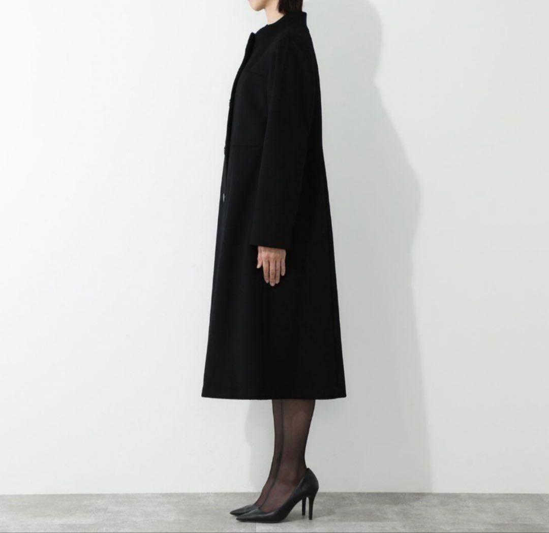 【新品】マダムヒロコ フォーマルロングコート 黒 ７号尾州産ウール100%上質