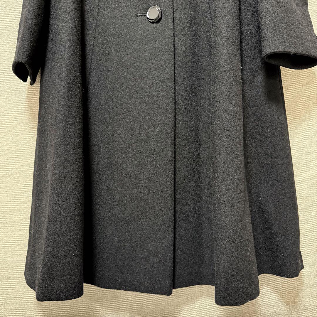 【新品】マダムヒロコ フォーマルロングコート 黒 ７号尾州産ウール100%上質