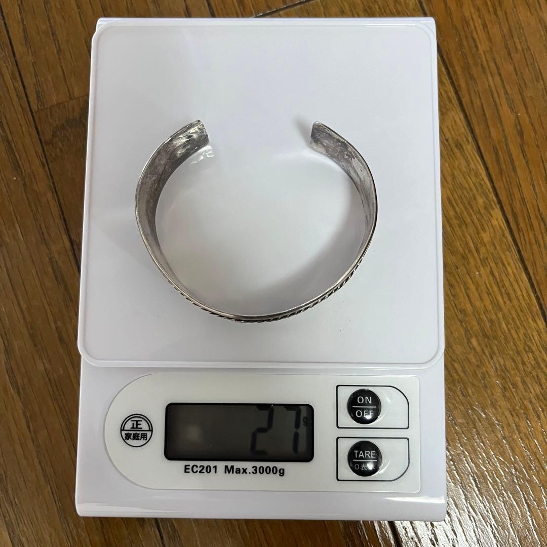 ヴィンテージ ヘビーカフブレスレット シルバー925 銀