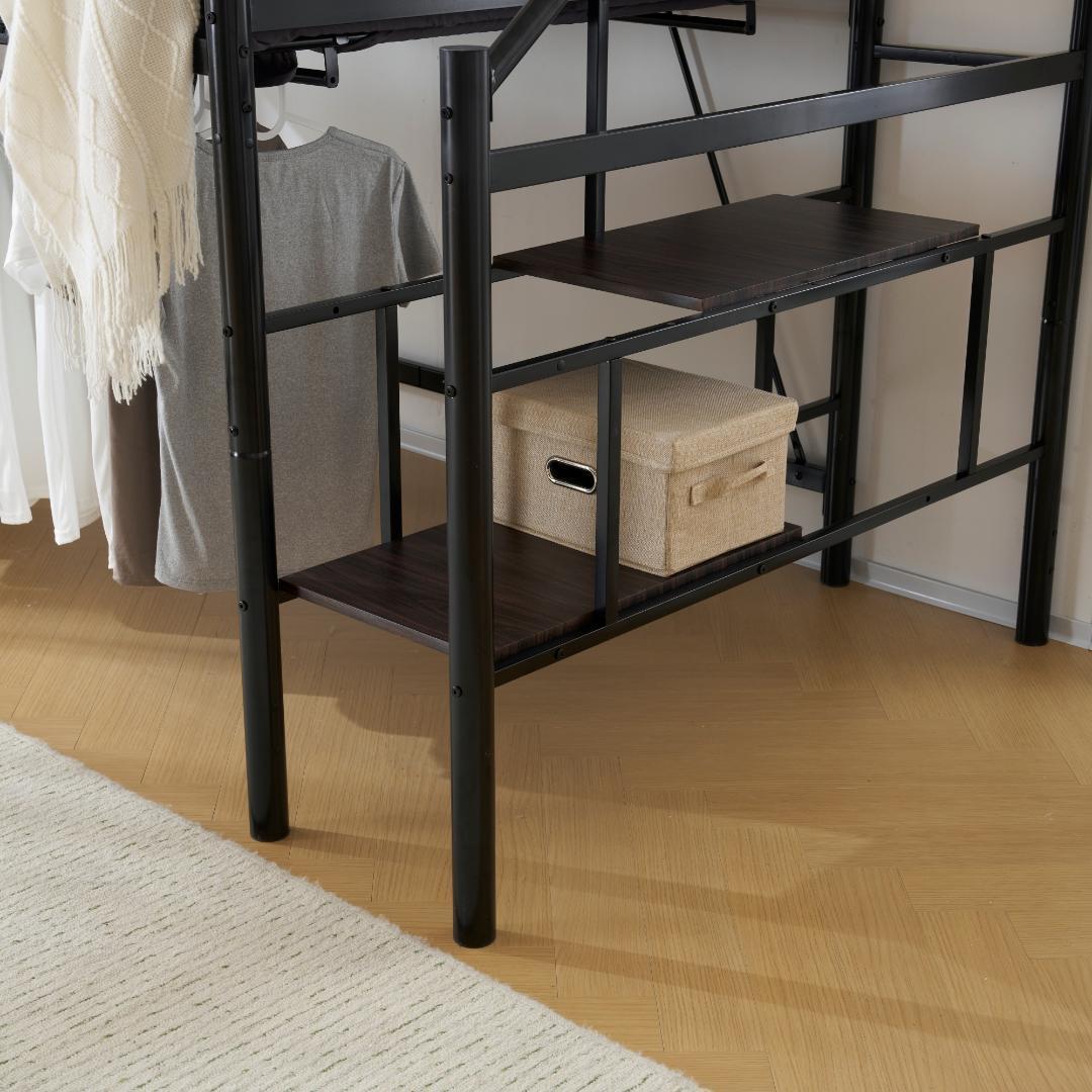 【パイプ床板・SDセミダブル】ロフトベッド パイプベッドセミダブル北欧風 耐震