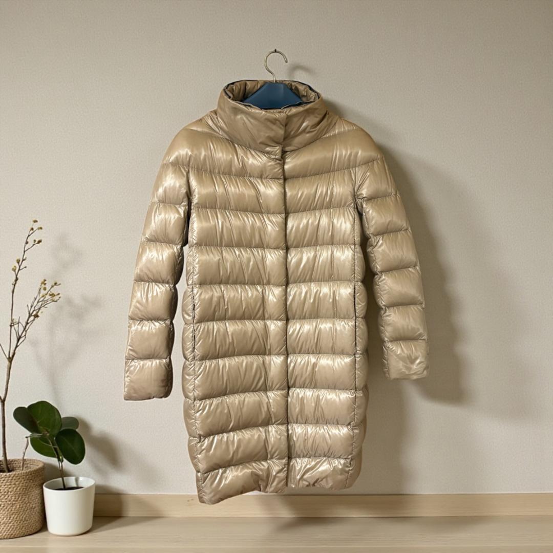 蠍*座様 難あり美品 HERNO ヘルノ DORA ダウンコート 42 ベージュ