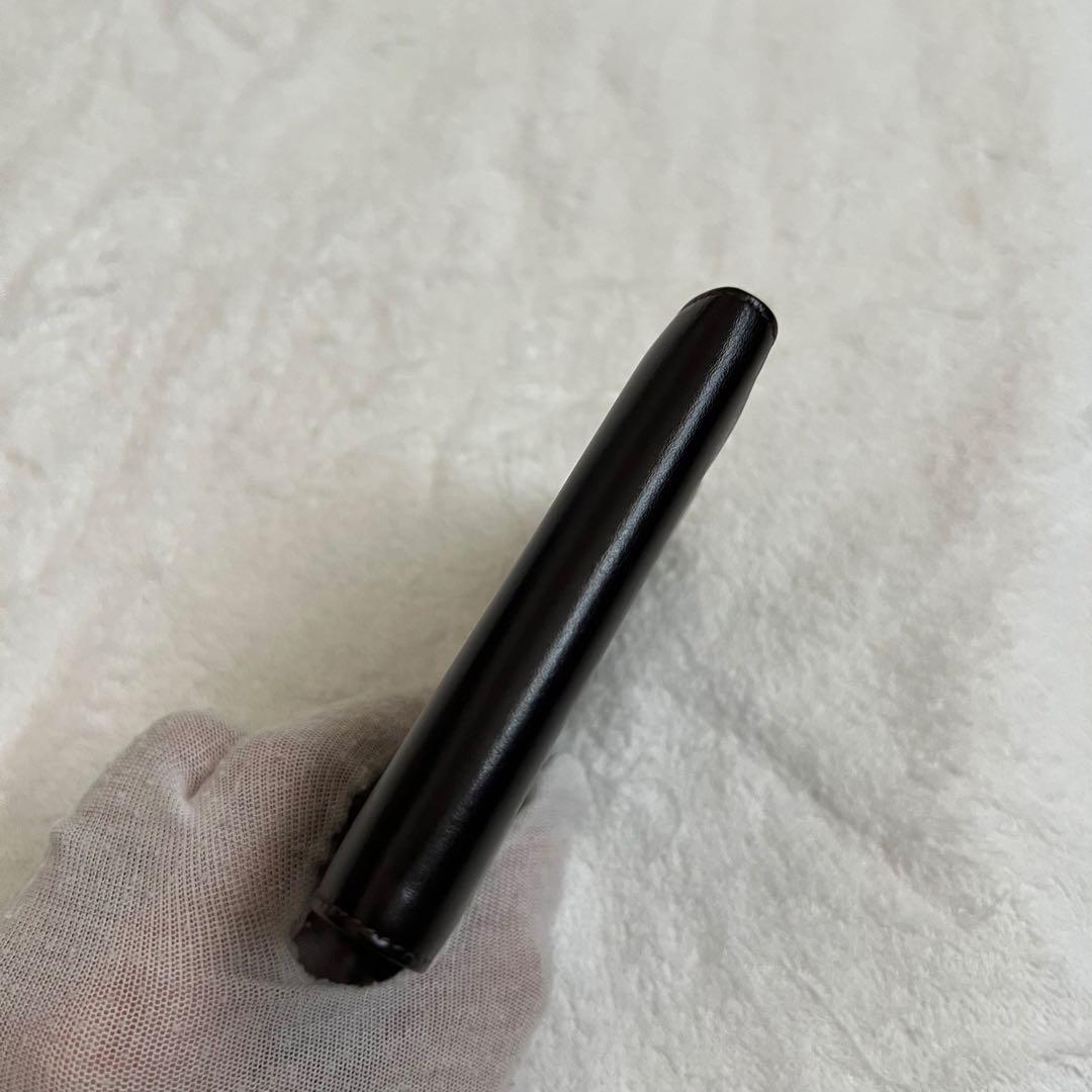 極上レザー グッチ 三つ折り財布 がま口 ダークブラウン