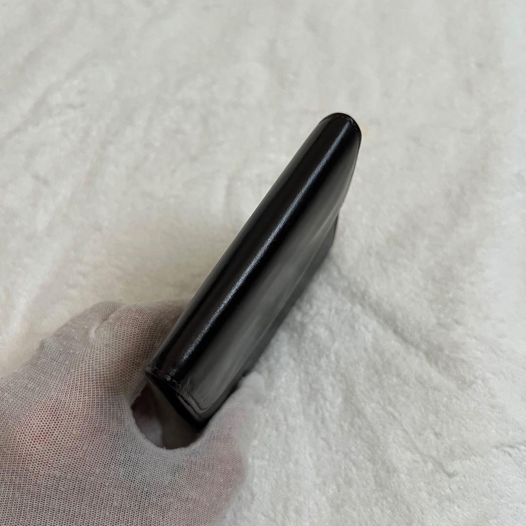 極上レザー グッチ 三つ折り財布 がま口 ダークブラウン