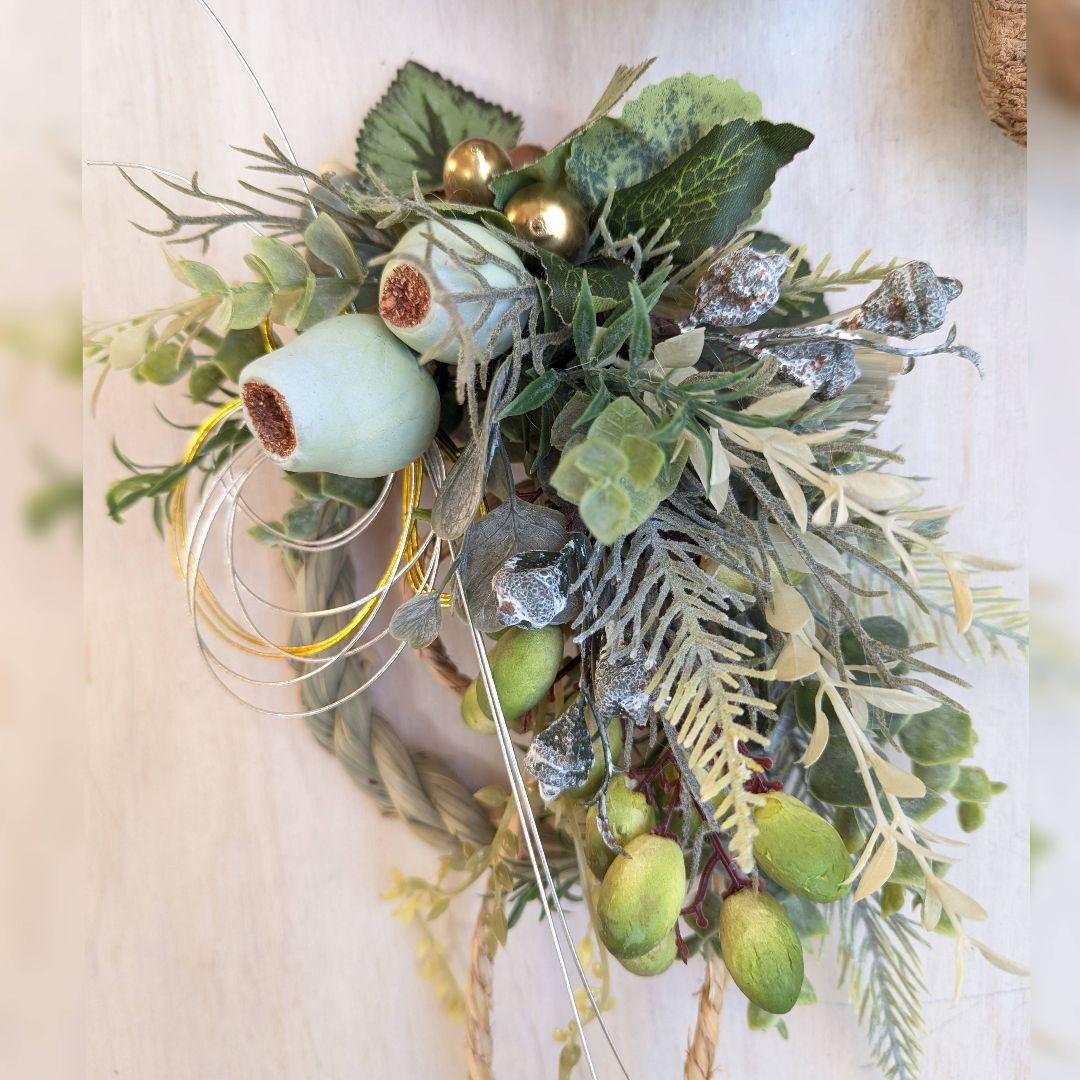 専用＊迎春2026 　ベルガムナッツ&オリーブ　正月飾り(フェイク)