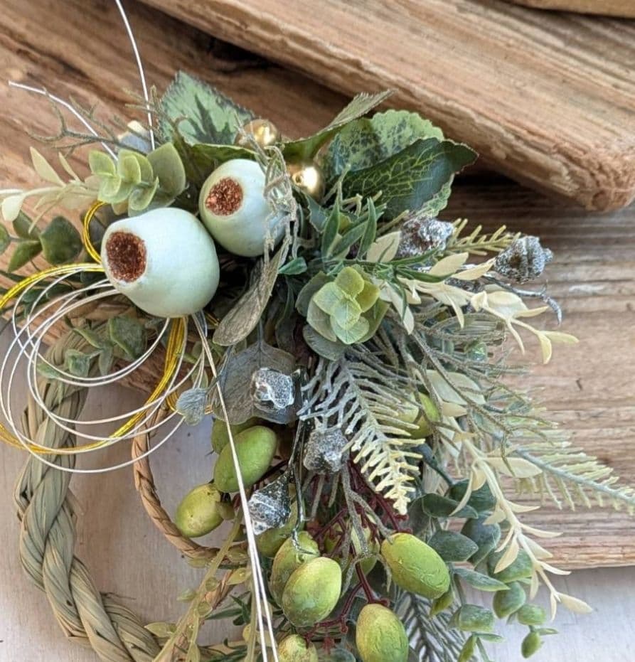 専用＊迎春2026 　ベルガムナッツ&オリーブ　正月飾り(フェイク)