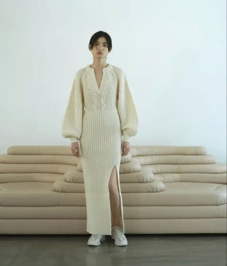 ワンピース Rosarymoon Balloon Sleeve Cable Dress