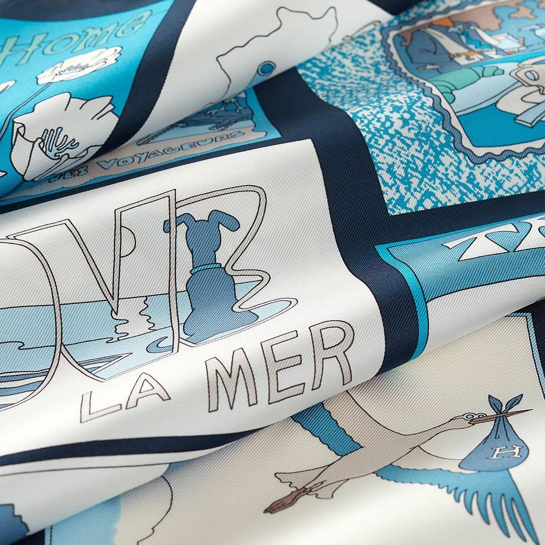 新品・2026SS　エルメス　カレ90　お気に入りの場所　ブルーマリン