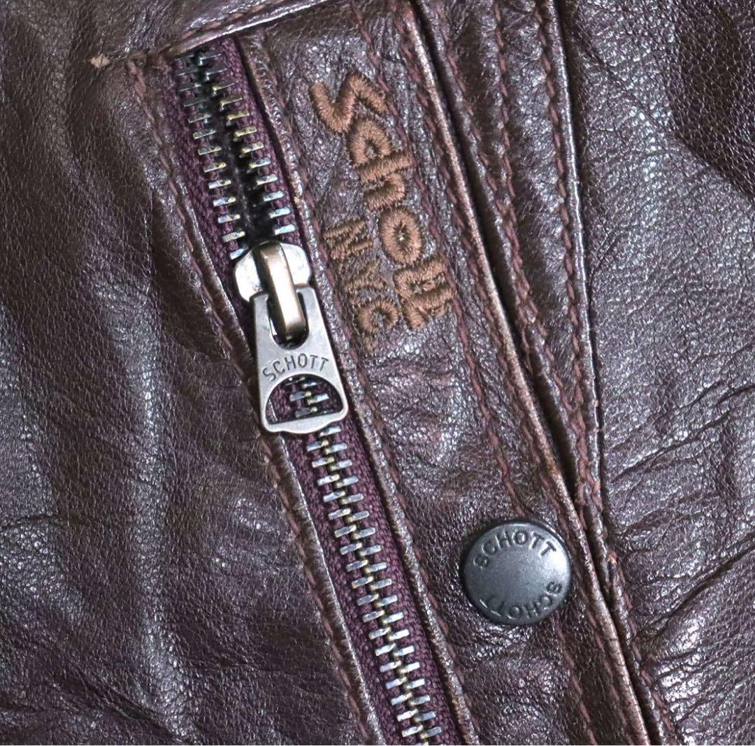 Schott シングルライダース 本革　レザージャケット　刺繍　イーグル