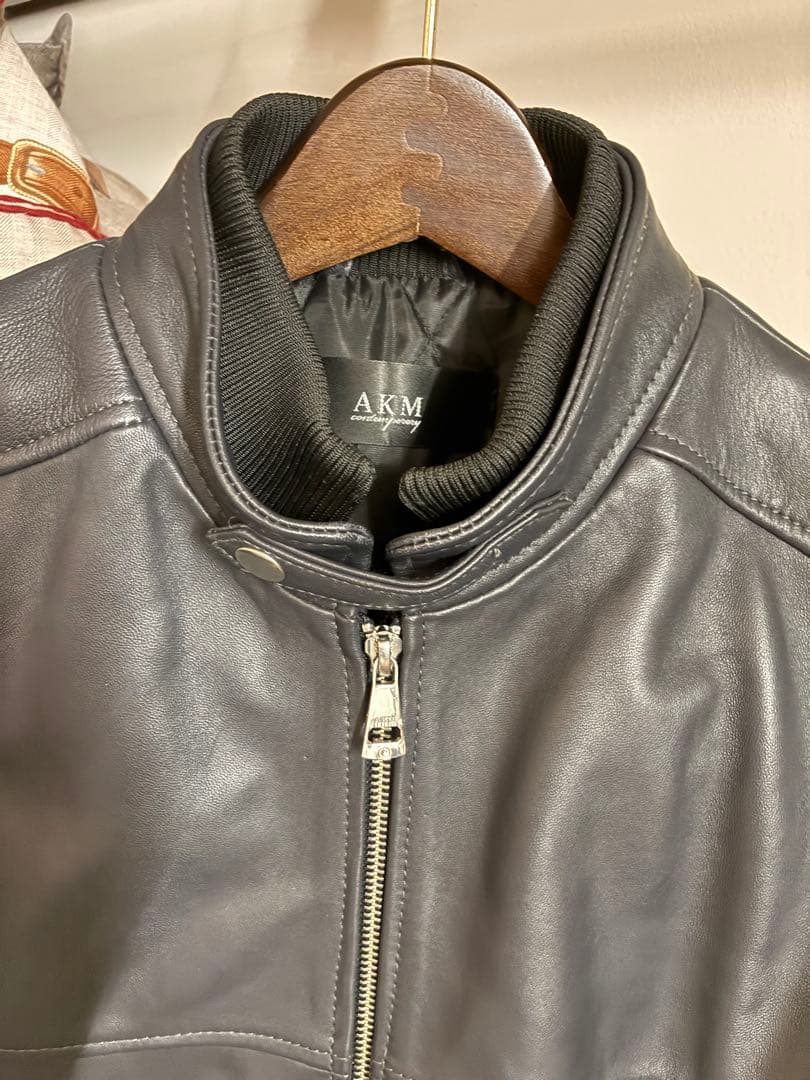AKM 黒 シープレザージャケットMサイズ男女ok.