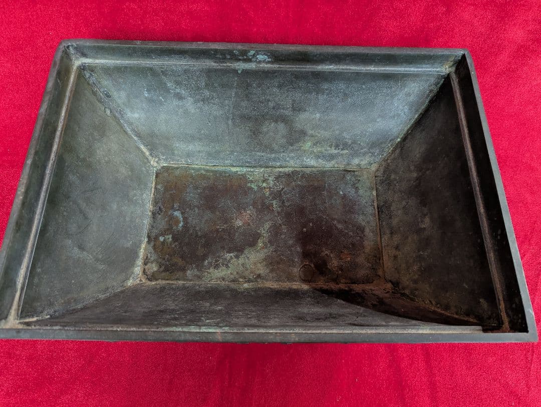 水盤 砂鉢 脚付き盆栽鉢 青銅製 唐獅子 関堂謹製