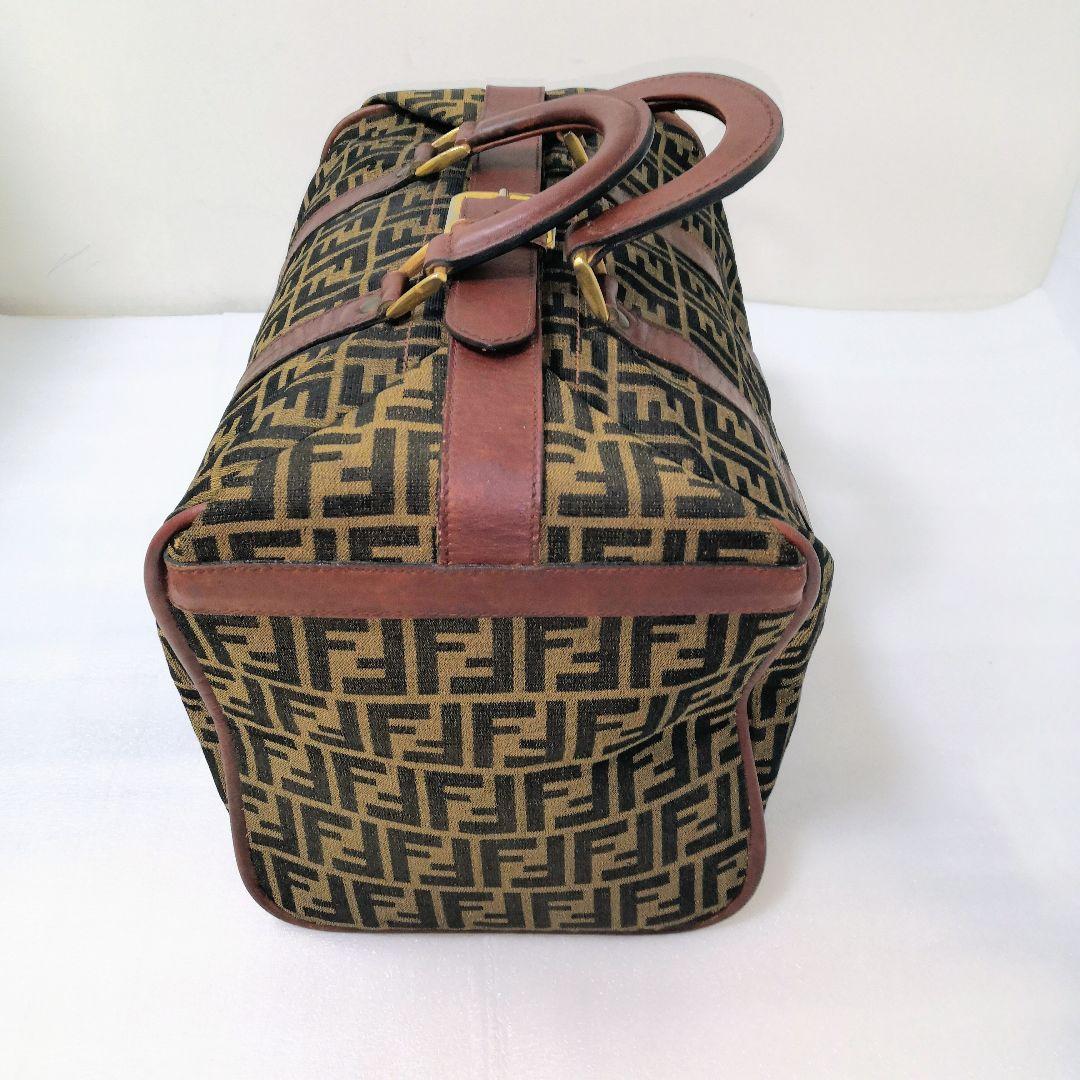FENDI フェンディ ズッカ ボストンバッグ 大容量 ヴィンテージ ブラウン