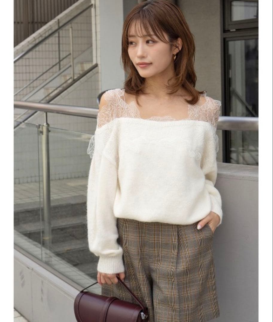 スナイデルsnidel レーストリミングニットプルオーバー