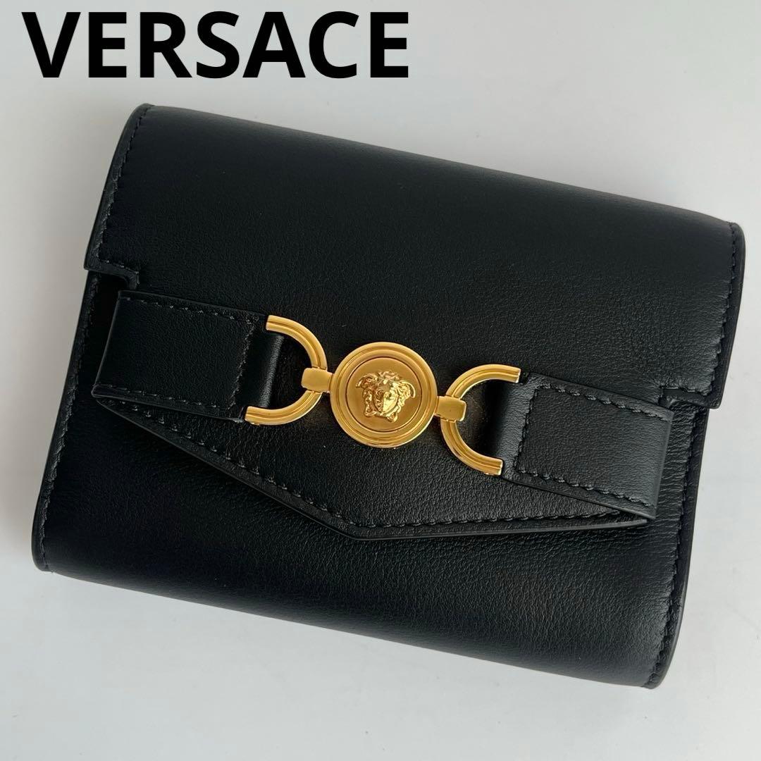 ✨未使用保管✨　VERSACE 折り財布　財布　メデューサ　黒　レザー