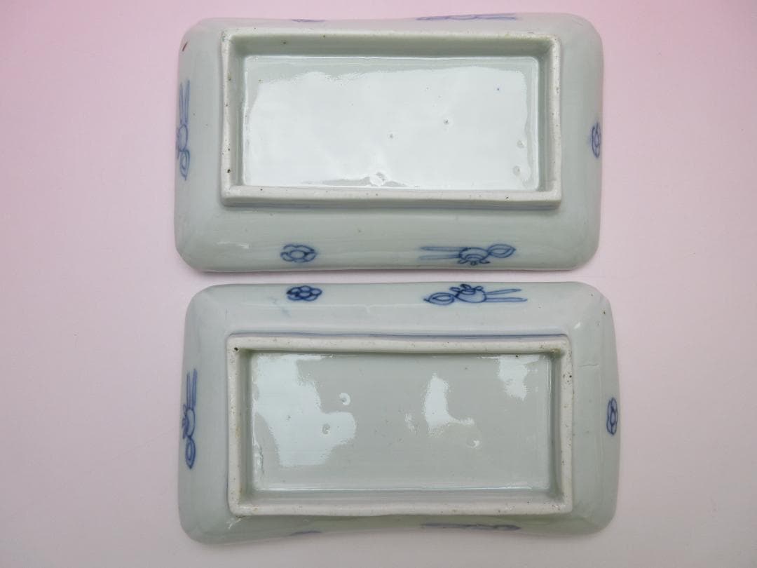 アンティーク 染錦 花紋 長皿 8客 MO70720