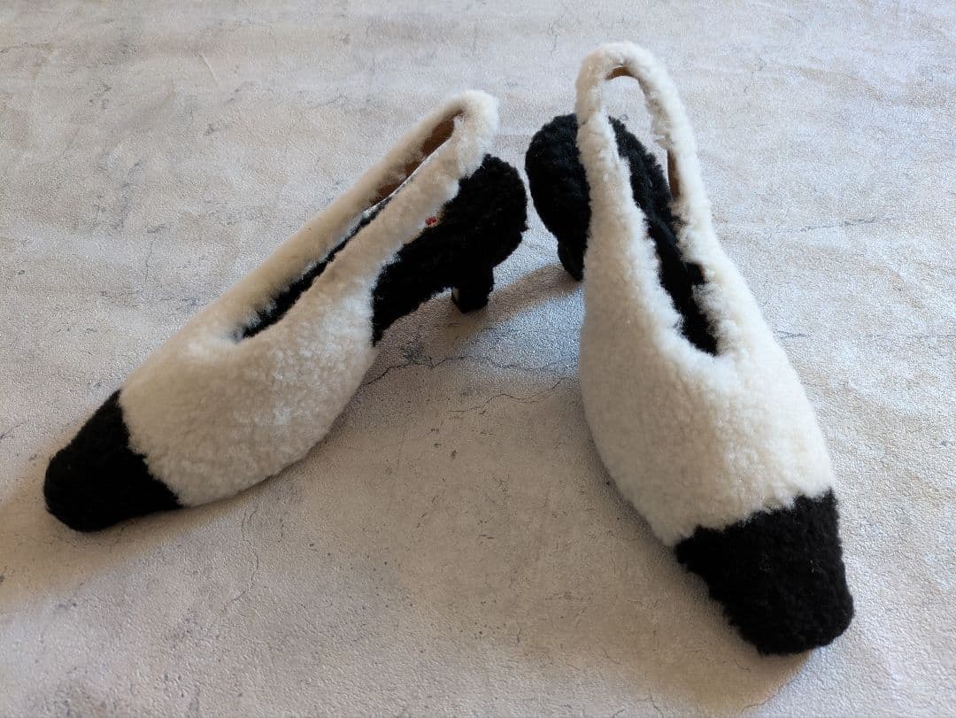 MARNI ムートンボアポインテッドトゥ シューズ