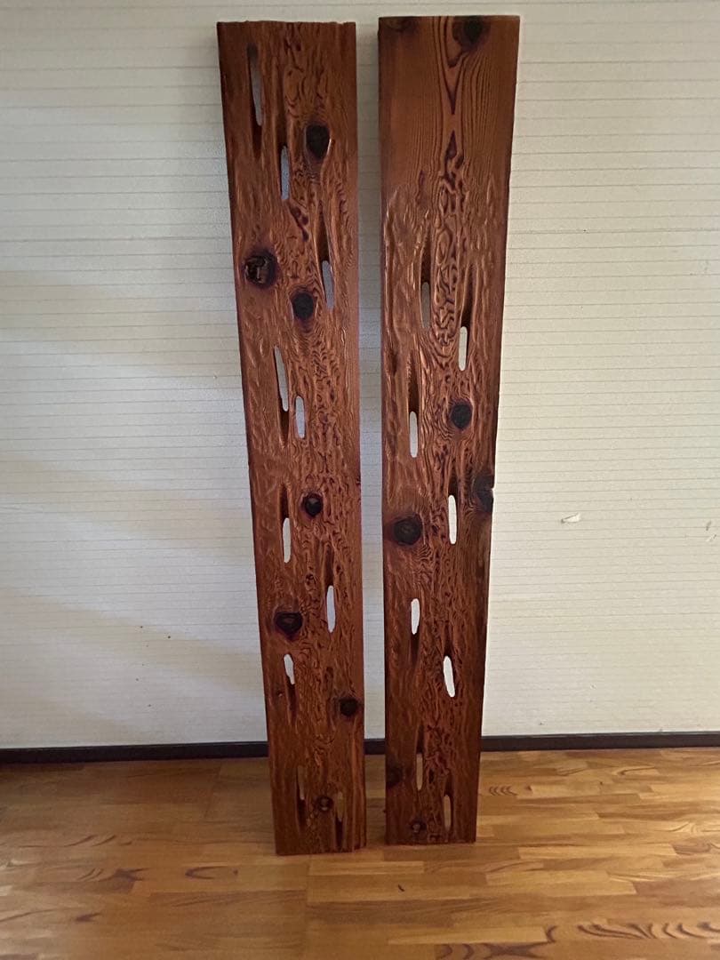 世界自然遺産　屋久島の屋久杉　高級　欄間板　２枚セット