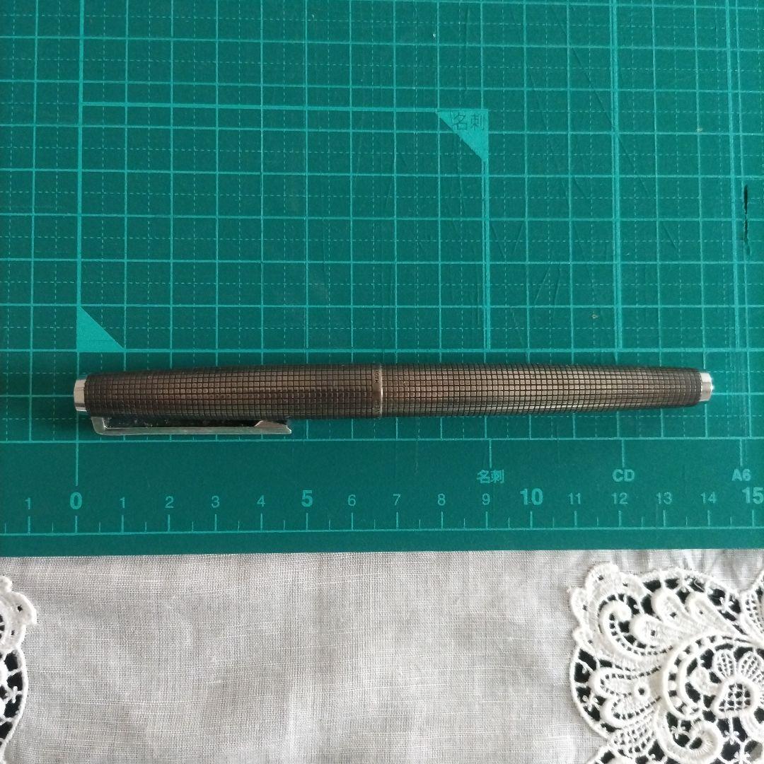 PILOT 18KWG スターリングシルバー 万年筆 シルバーン 格子