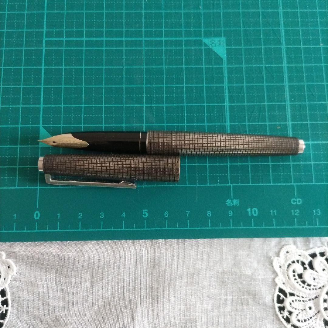 PILOT 18KWG スターリングシルバー 万年筆 シルバーン 格子