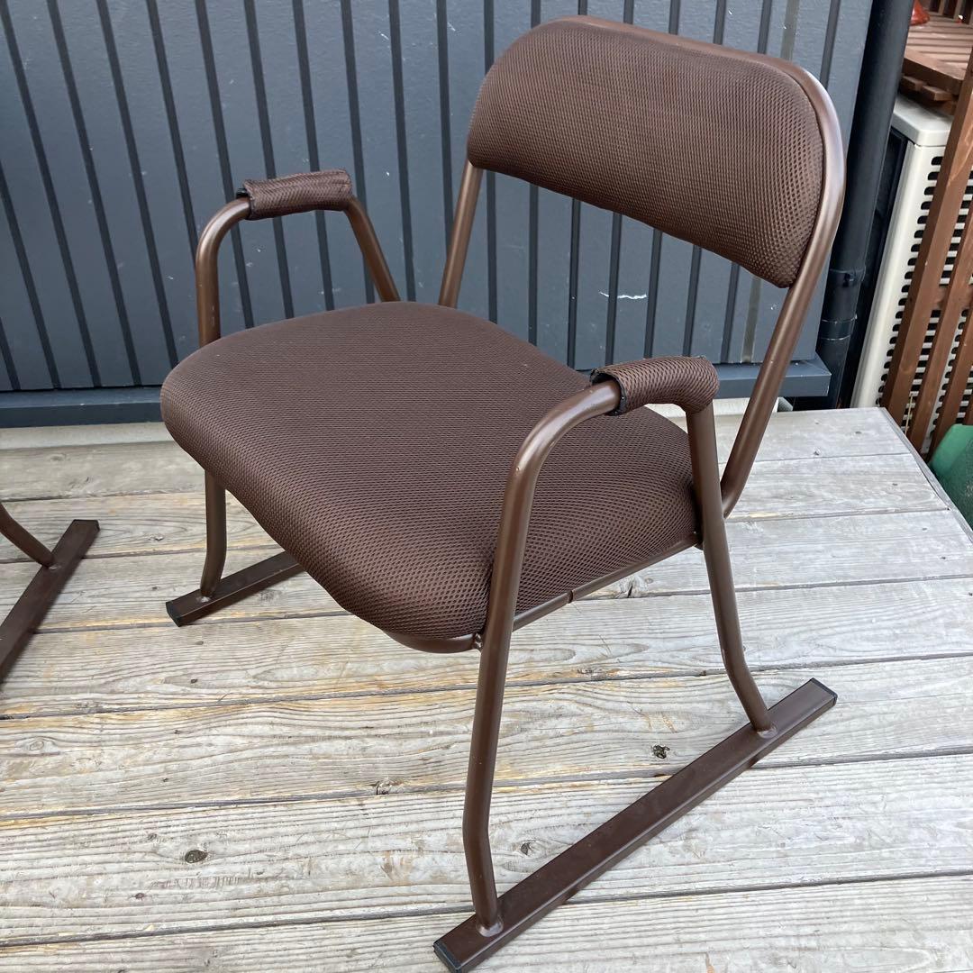 2セット らくらくお座敷チェア 2脚セット アームチェア