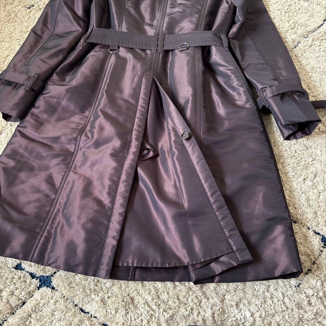 【美品✨】希少！バーバリーロンドン　ロングコート　ファー　キルティング　パープル