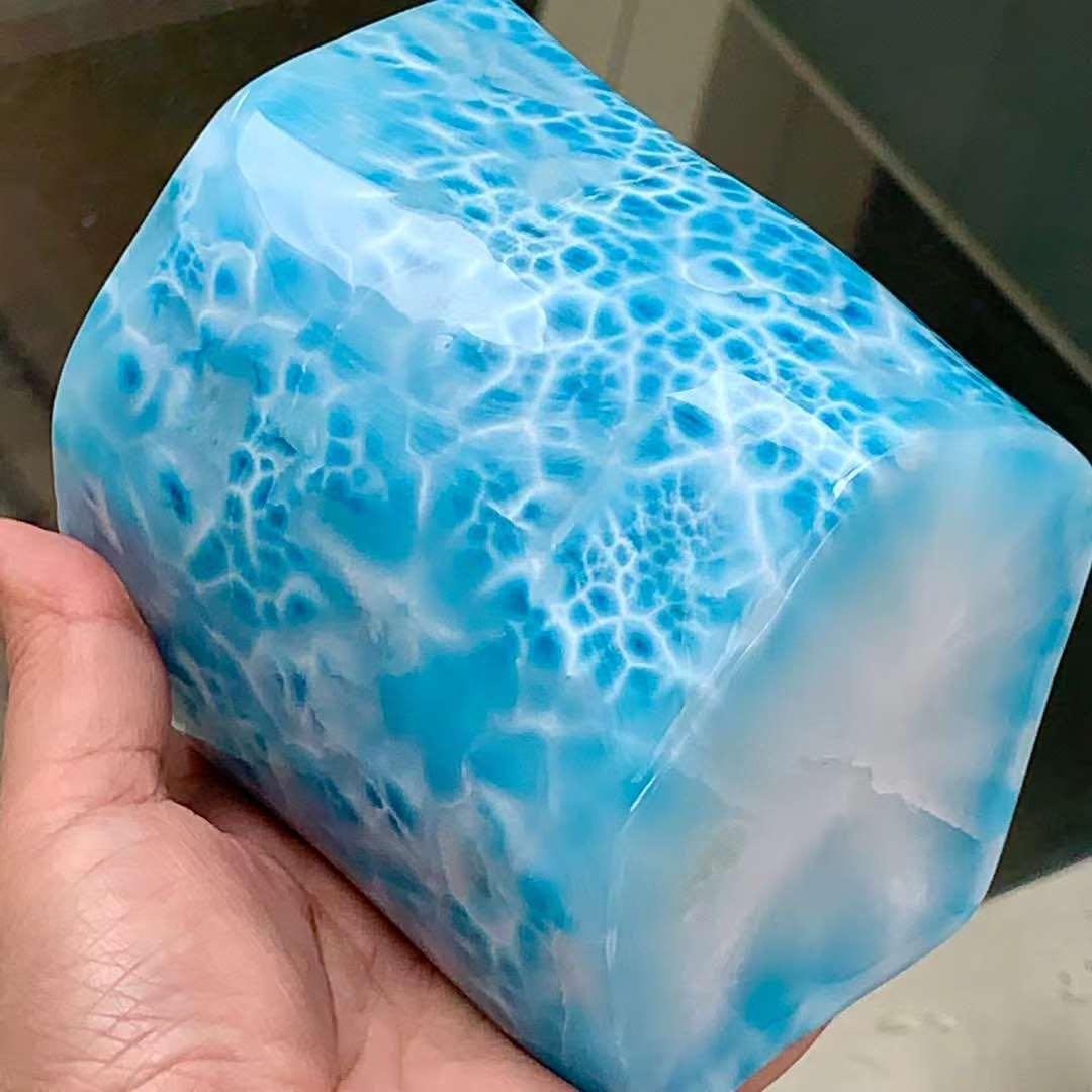 1370g 天然無処理　ラリマー  置物(原石)