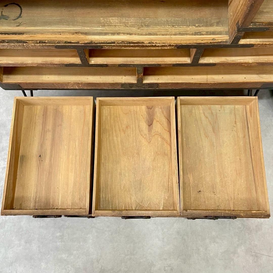 ヴィンテージ 無垢材 ローチェストアイアン脚 引き出し ローボード ビンテージ