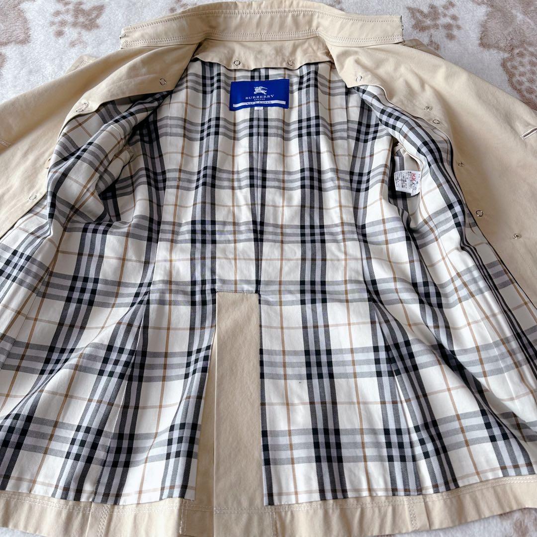 バーバリーブルーレーベル ノバチェック ショートトレンチコート ベルト 40